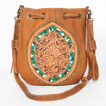 American Darling Messenger Hand Tooled Genuine Leather Western Women Bag | Black Handbag Purse Crossbody for Cute